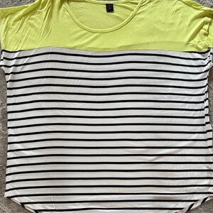 Chic Lemon and Black Striped Women's Tee